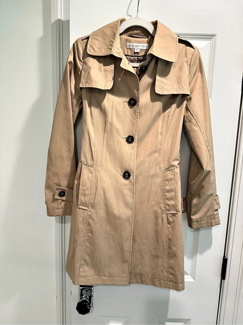 Via Spiga Tan Belted Fit & Flare Trench Coat Size XS